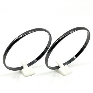 Vintage Black‎ Metal Bangle Set Textured Gunmetal Tone Stackable Bracelets (5pc)